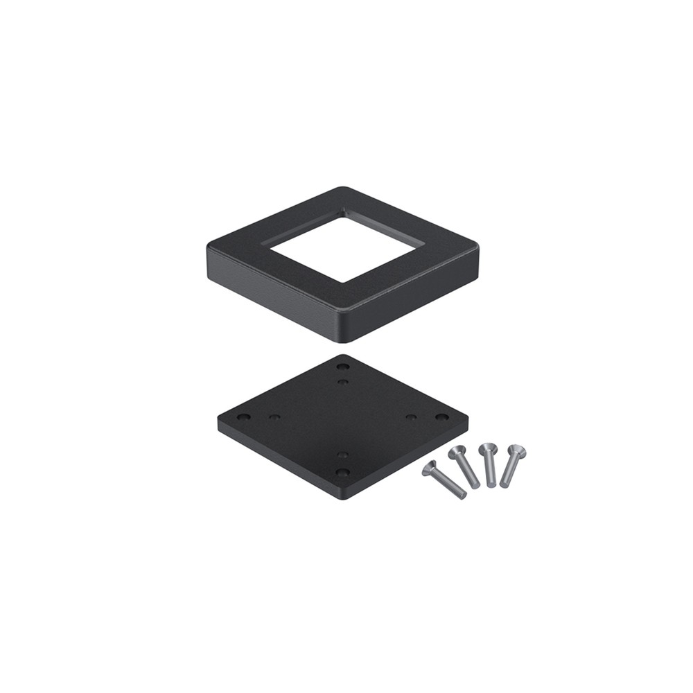 Base plate, cover cap (with 4 screws) RAL 9005 Black Sand Matt