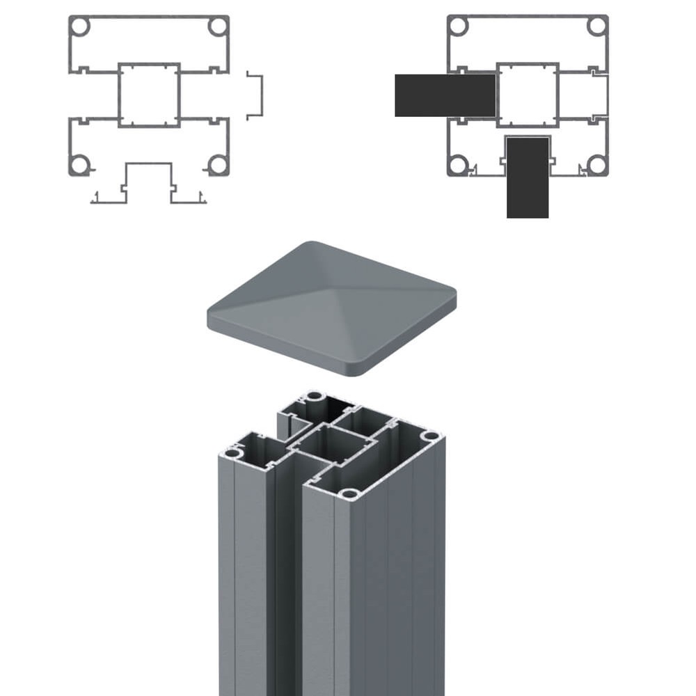 1.8m Corner Post - Boards/Boards Basalt Grey Matt (2500mm O/A)