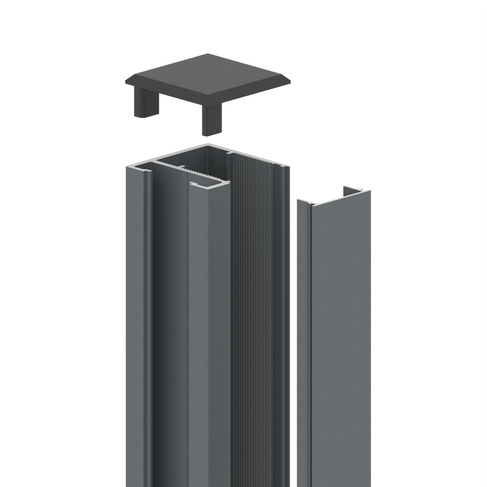 Fence/Wall Channel Kit L:2000mm - Basalt Grey Matt RAL 7012