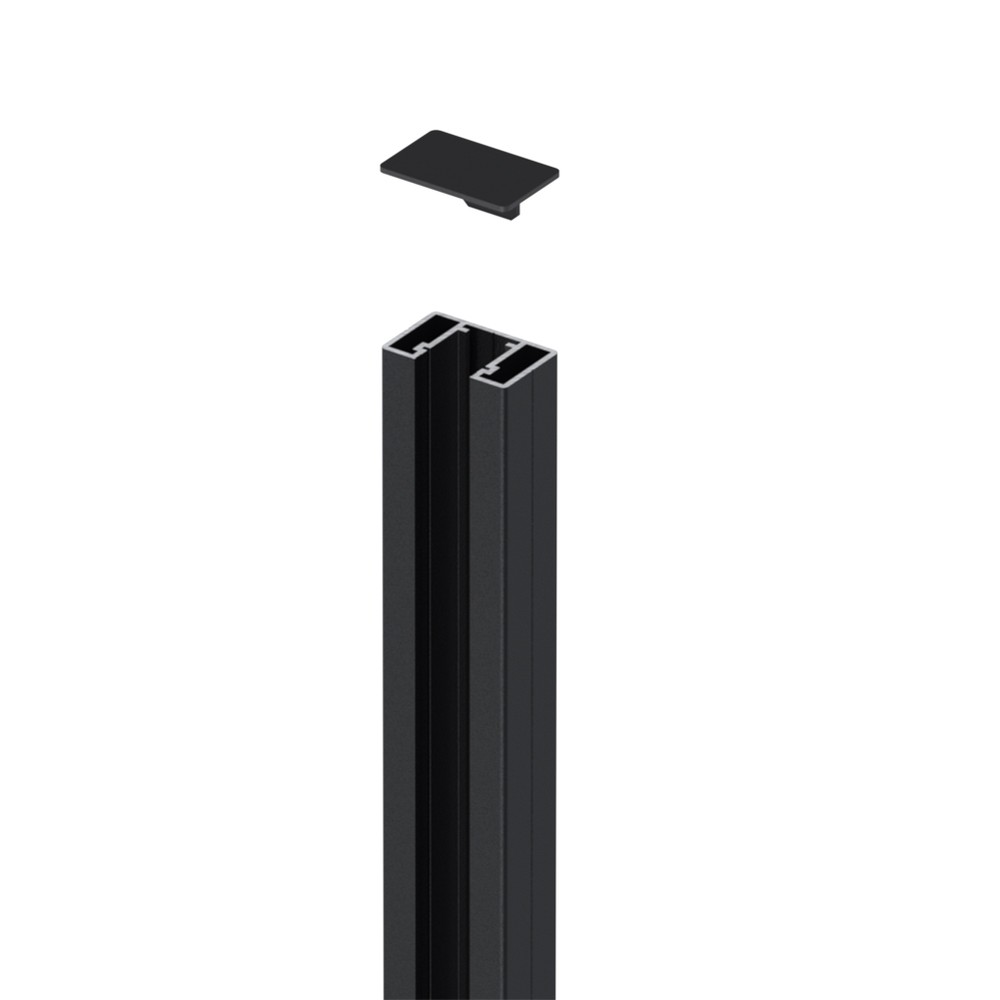Wall Mounted Post RAL 9005 Black Sand Matt (1900mm O/A)