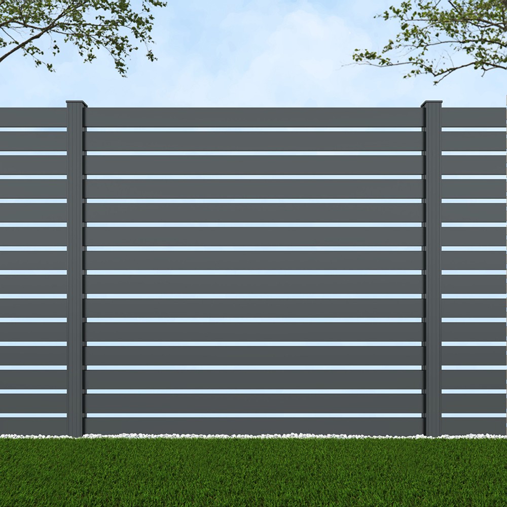 1.8m Parallel 100 Basalt Grey - Basalt Grey Posts - Metre Price