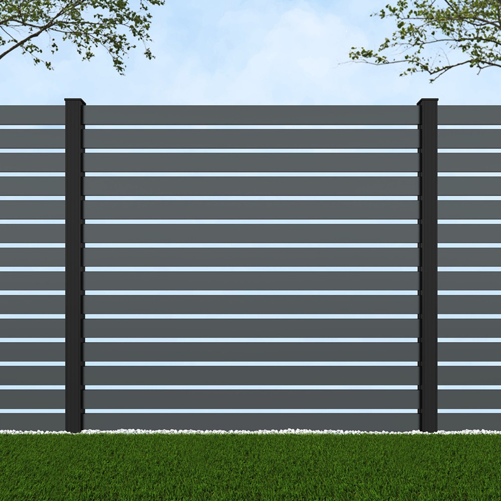 1.8m Parallel 100 Basalt Grey - Black Sand Posts - Metre Price