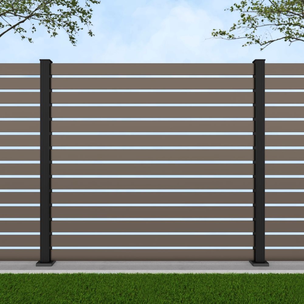 1.8m Parallel 100 Beige Grey - Black Sand Bolt Down Posts - Metre Price