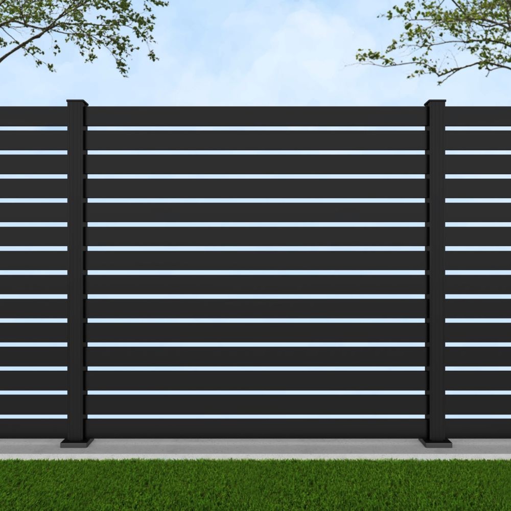 1.8m Parallel 100 Black Sand - Black Sand Bolt Down Posts - Metre Price
