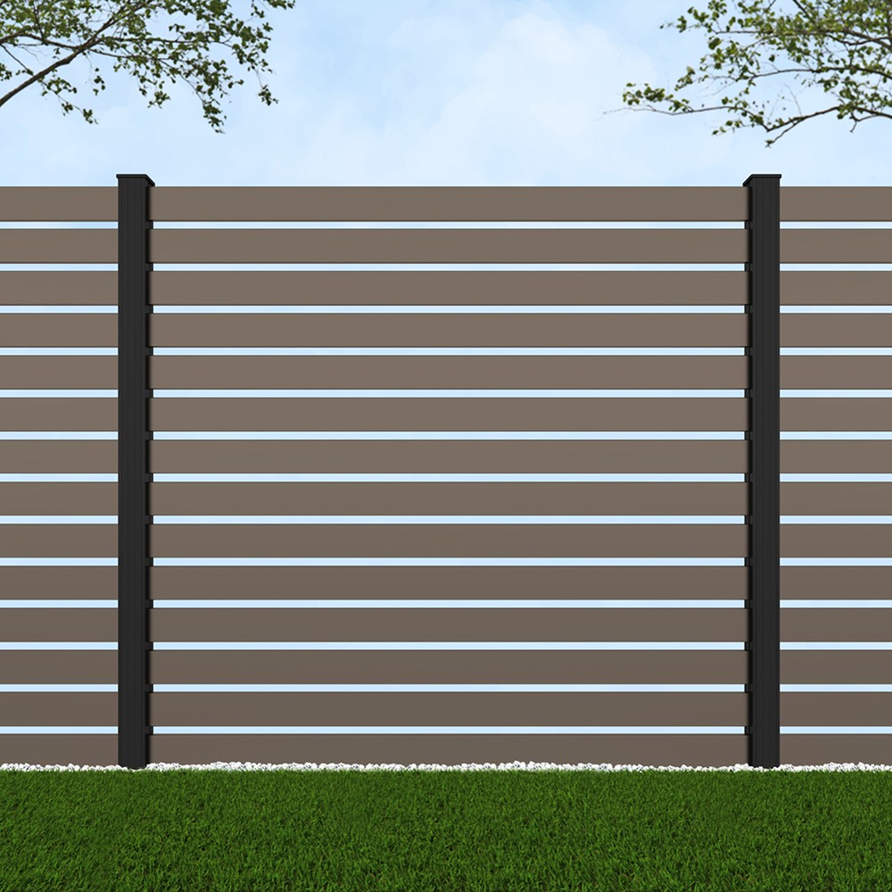 1.8m Parallel 100 Beige Grey - Black Sand Posts - Metre Price