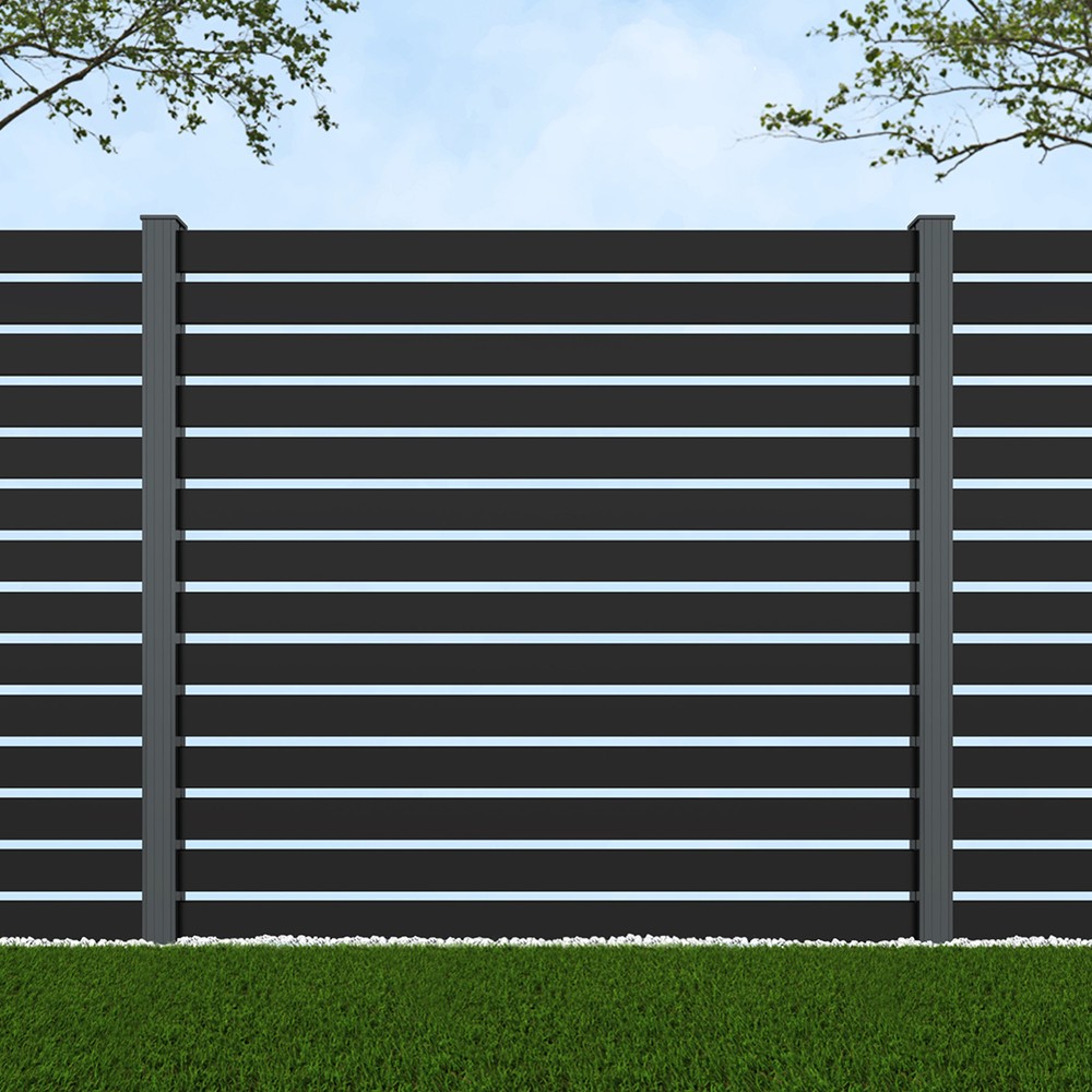 1.8m Parallel 100 Black Sand - Basalt Grey Posts - Metre Price