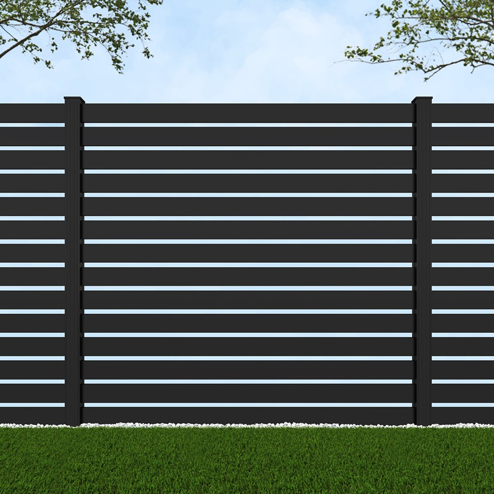 1.8m Parallel 100 Black Sand - Black Sand Posts - Metre Price