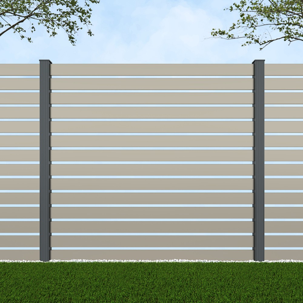 1.8m Parallel 100 Pebble Grey - Basalt Grey Posts - Metre Price