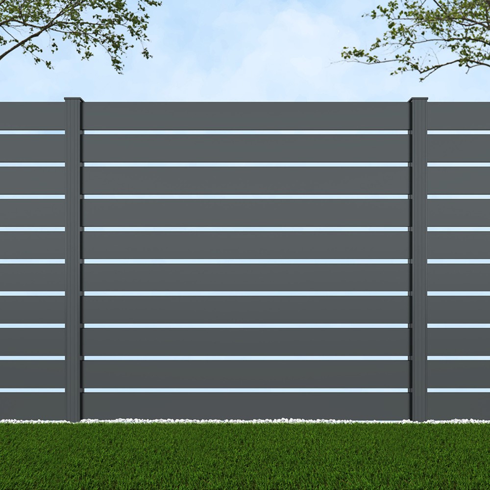 1.8m Parallel 150 Basalt Grey - Basalt Grey Posts - Metre Price