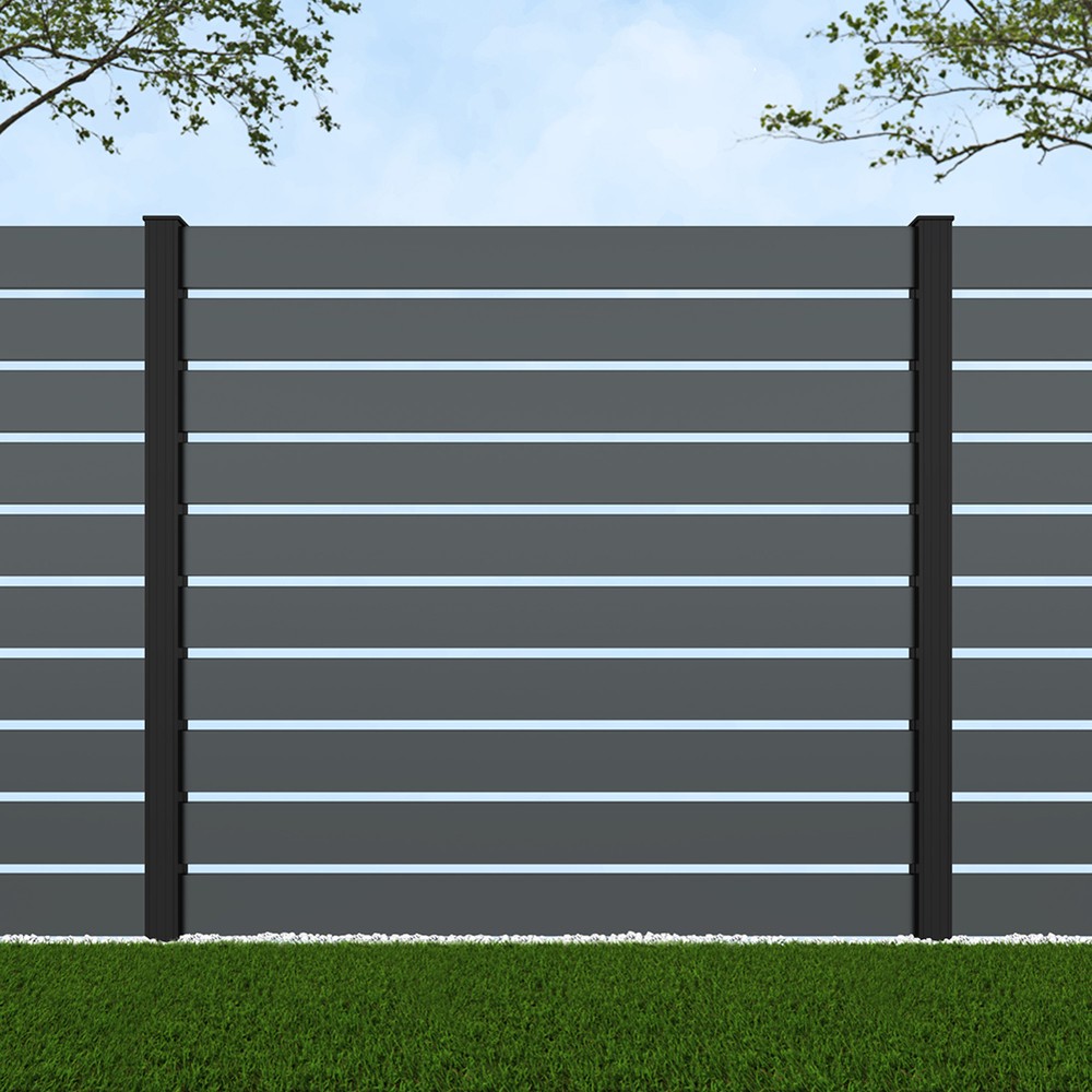 1.8m Parallel 150 Basalt Grey - Black Sand Posts - Metre Price