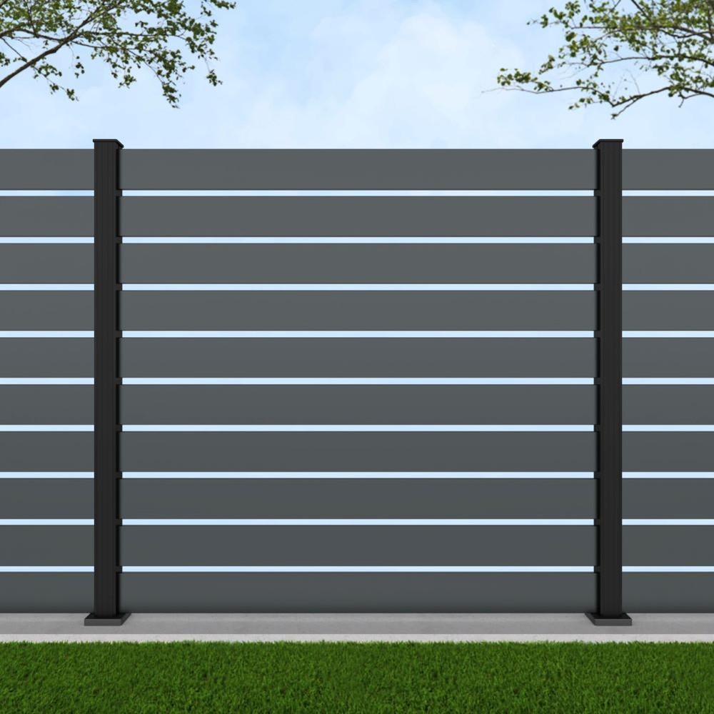 1.8m Parallel 150 Basalt Grey - Black Sand Bolt Down Posts - Metre Price
