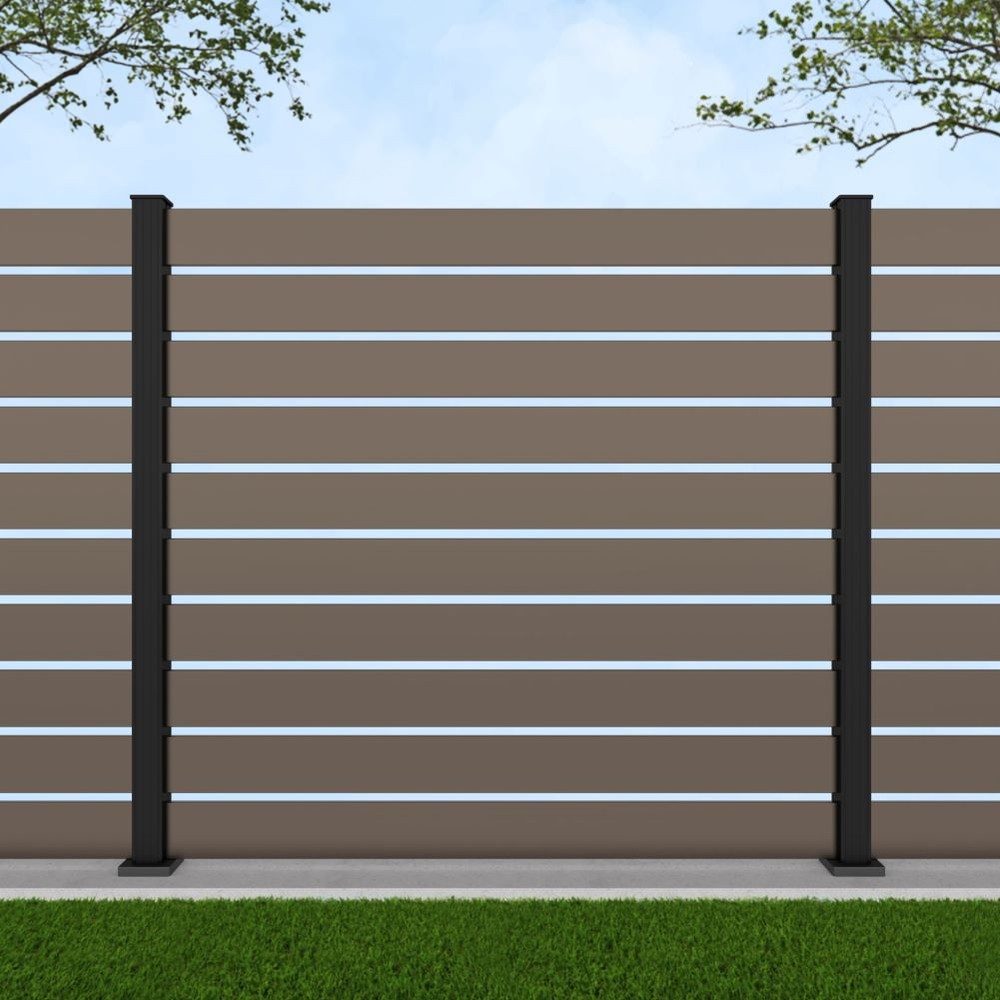 1.8m Parallel 150 Beige Grey - Black Sand Bolt Down Posts - Metre Price