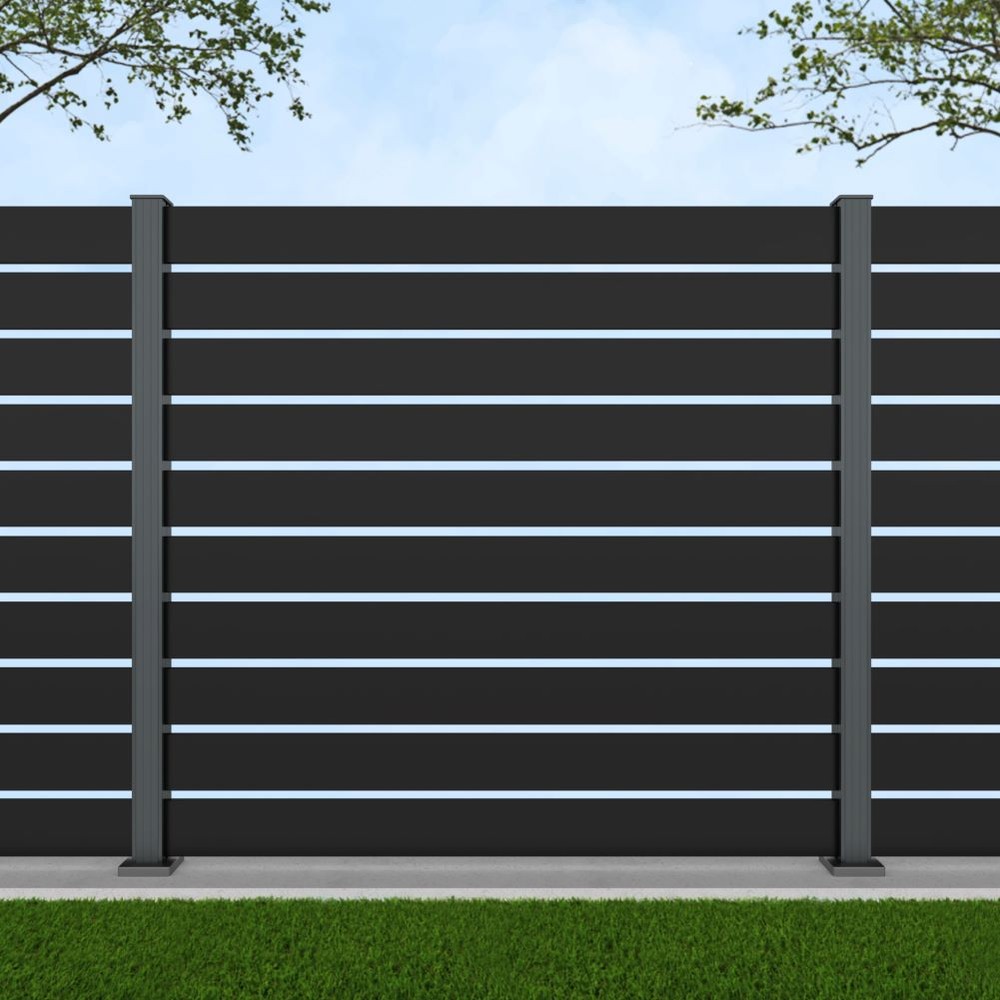 1.8m Parallel 150 Black Sand - Basalt Grey Bolt Down Posts -Metre Price