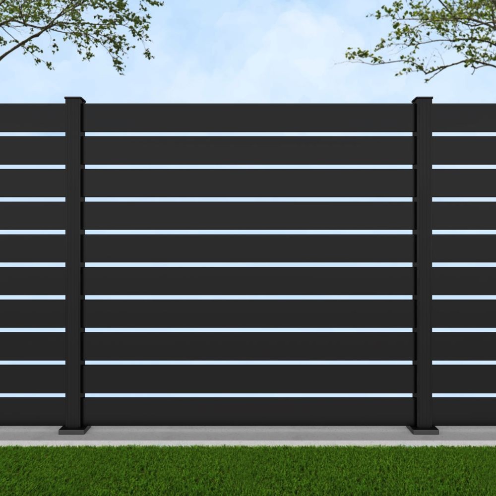 1.8m Parallel 150 Black Sand - Black Sand Bolt Down Posts - Metre Price