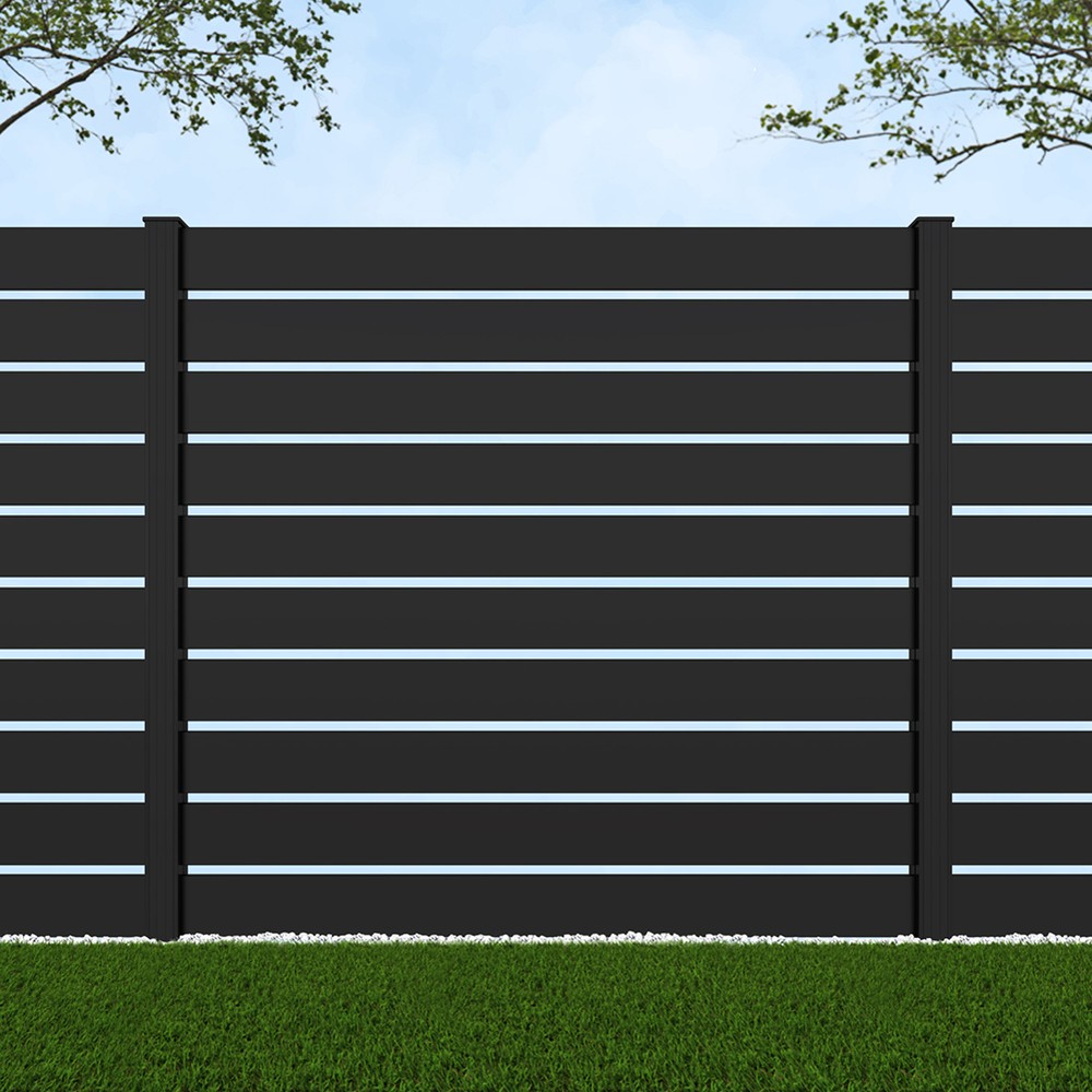 1.8m Parallel 150 Black Sand - Black Sand Posts - Metre Price