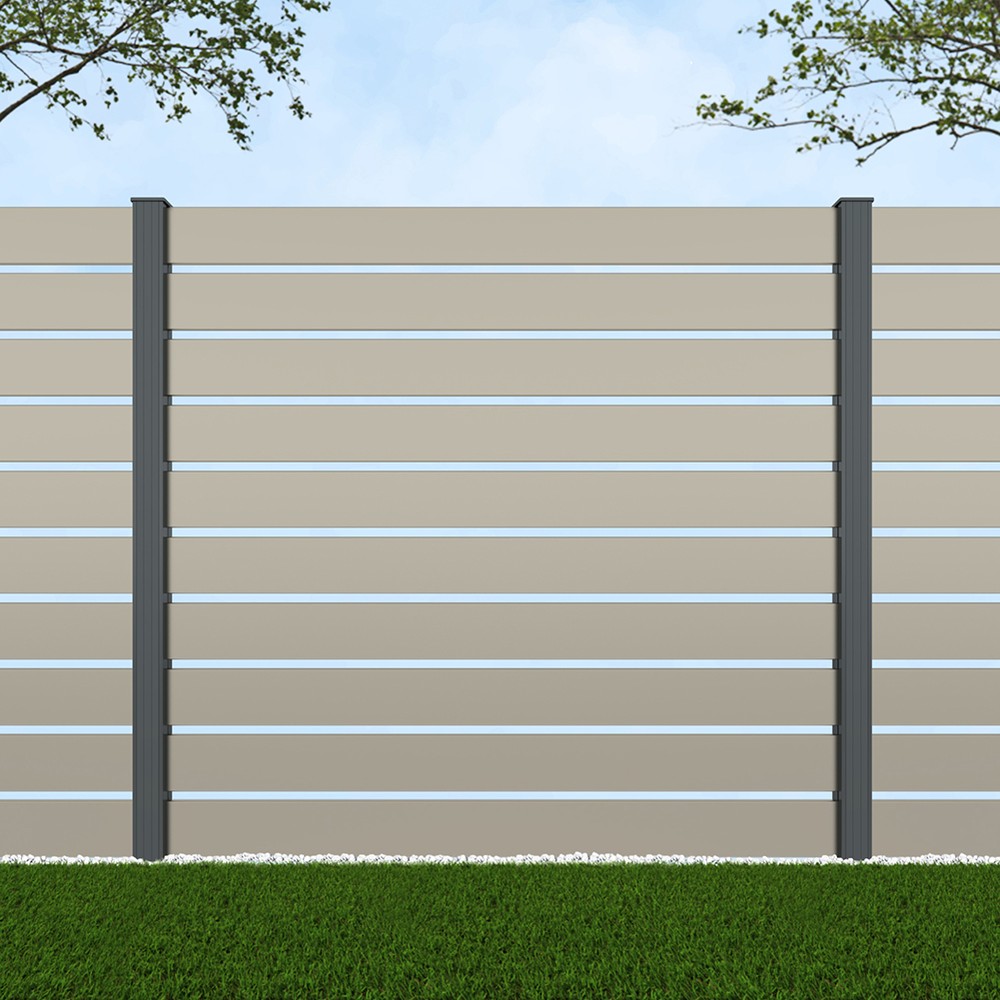 1.8m Parallel 150 Pebble Grey - Basalt Grey Posts - Metre Price