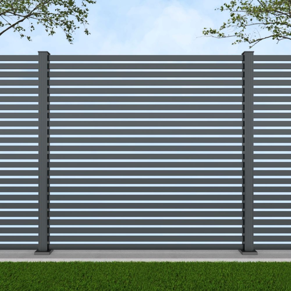 1.8m Parallel 50 Basalt Grey - Basalt Bolt Down Grey Posts - Metre Price