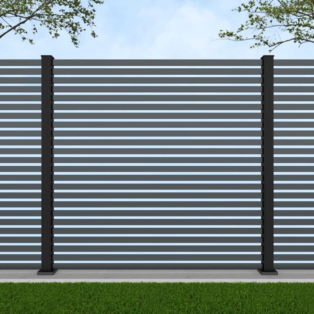 1.8m Parallel 50 Basalt Grey - Black Sand Bolt Down Posts - Metre Price