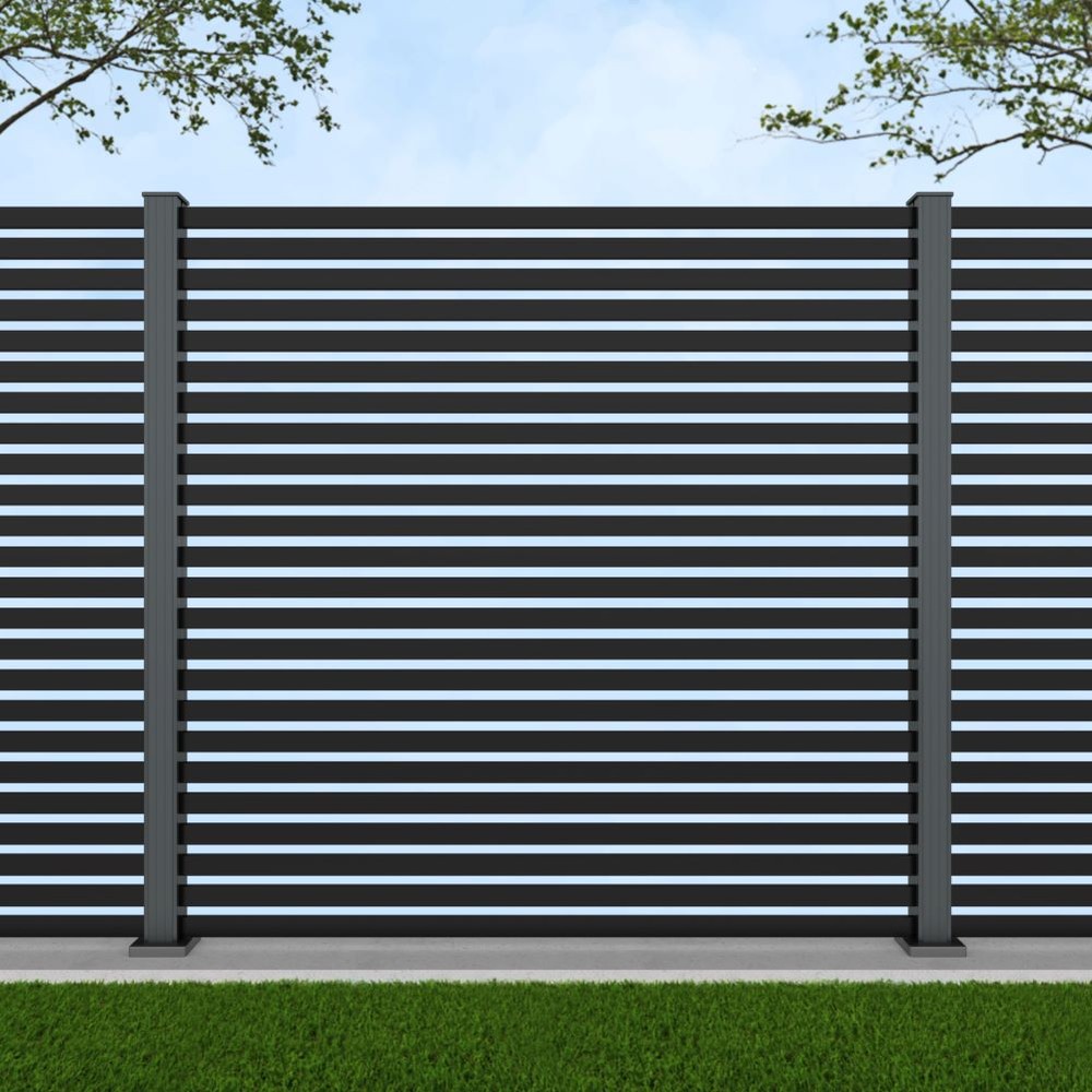 1.8m Parallel 50 Black Sand - Basalt Grey Bolt Down Posts - Metre Price