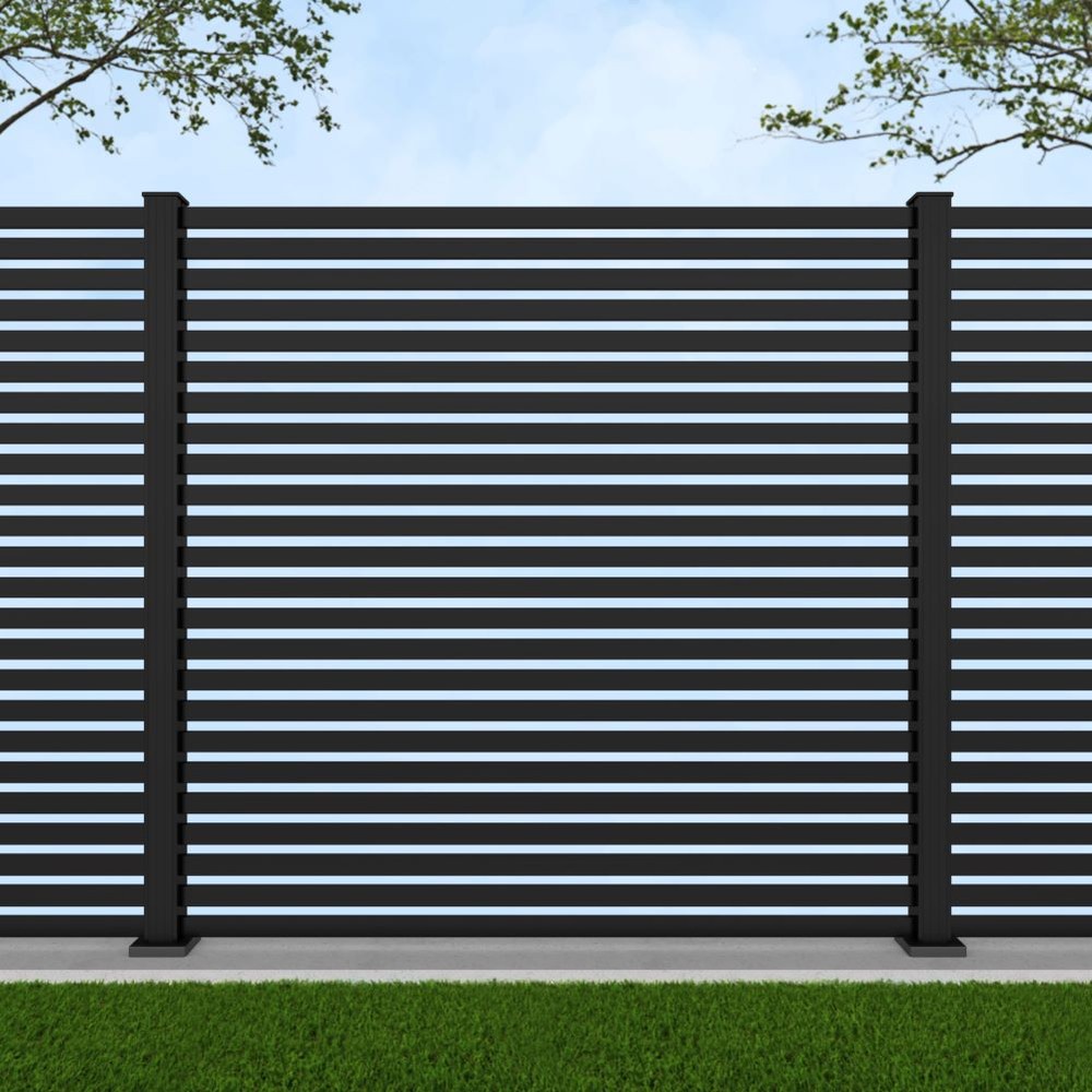 1.8m Parallel 50 Black Sand - Black Sand Bolt Down Posts - Metre Price