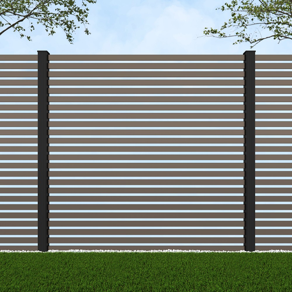 1.8m Parallel 50 Beige Grey - Black Sand Posts - Metre Price