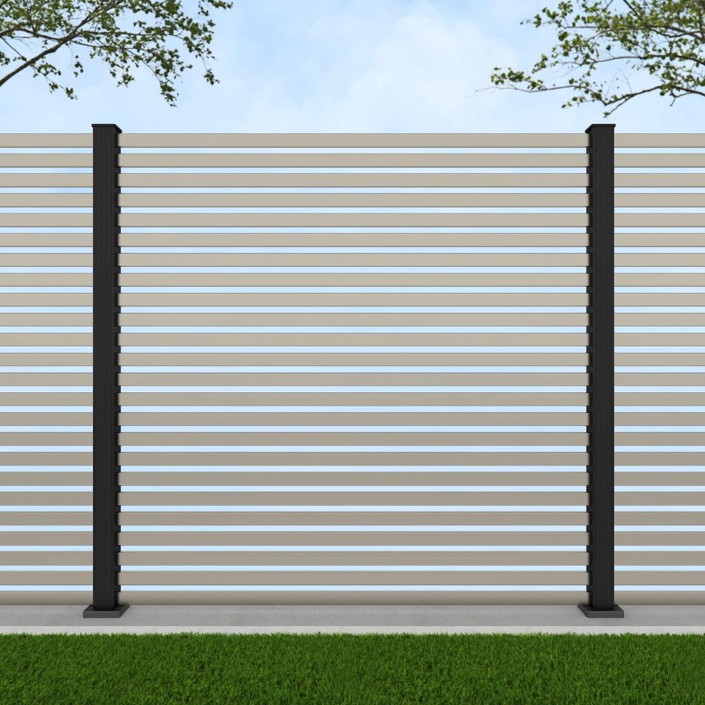 1.8m Parallel 50 Pebble Grey - Black Sand Bolt Down Posts - Metre Price