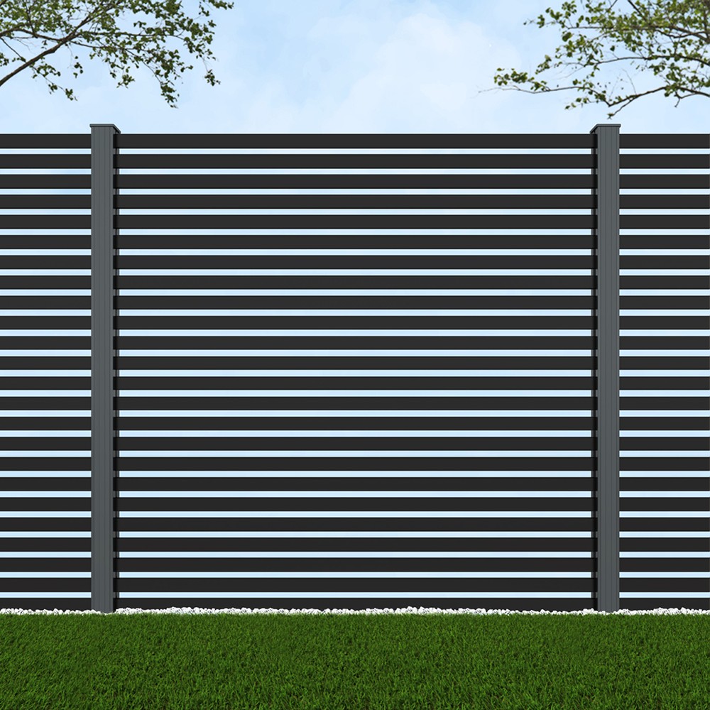 1.8m Parallel 50 Black Sand - Basalt Grey Posts - Metre Price