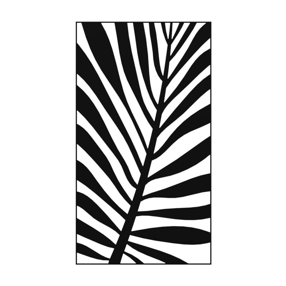 1000mm Wide Laser Cut Panel 1800mm High x 5mm Palm Pattern - Black Sand Matt