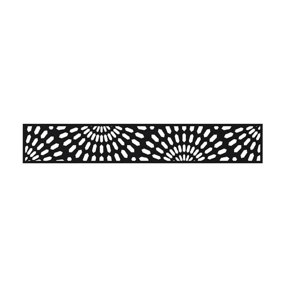 1825mm Wide Laser Cut Panel 300mm High x 2mm Sunburst Pattern - Black Sand Matt