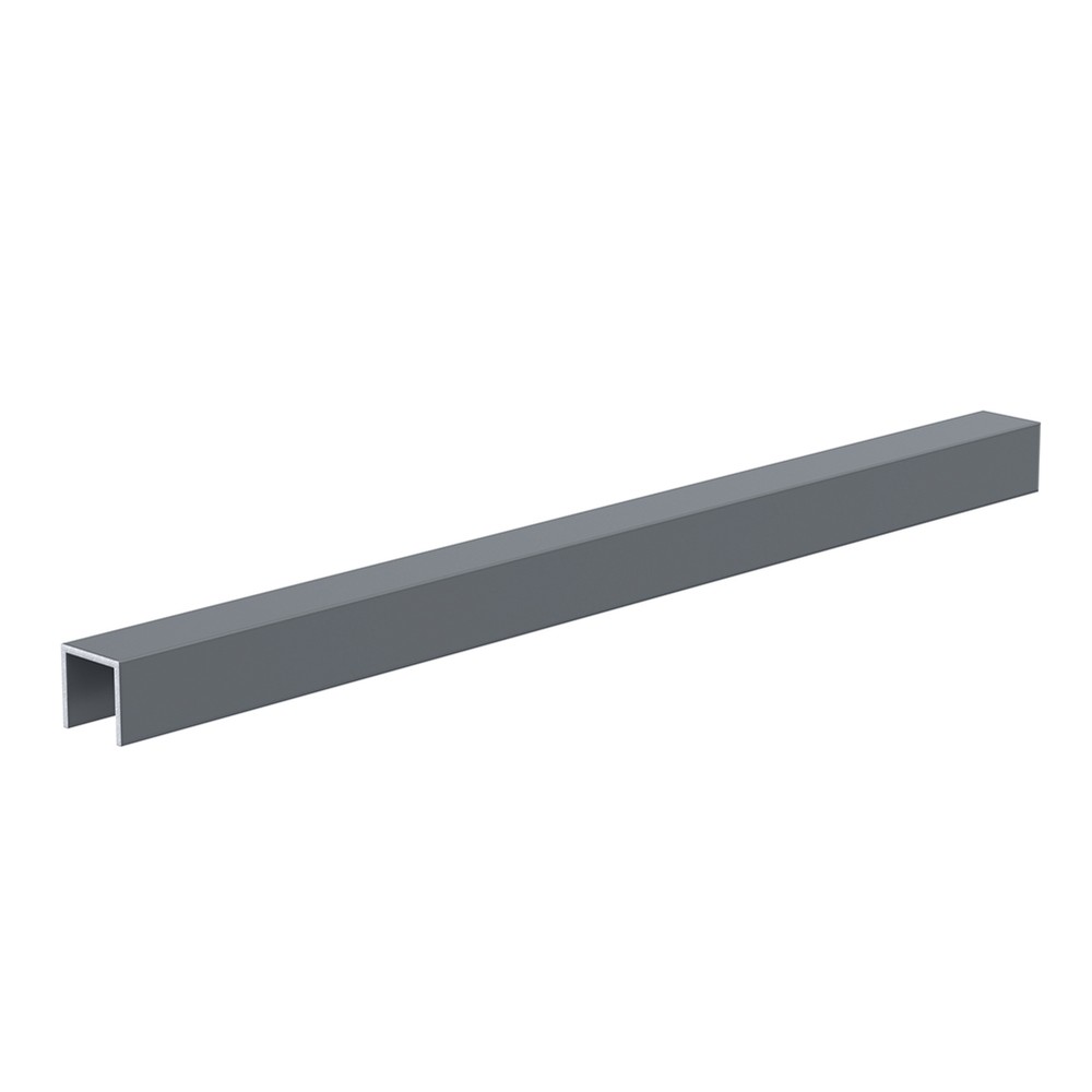 U Channel with 20mm Slot - 25.2 x 24mm Basalt Grey RAL 7012 - 5000mm Long