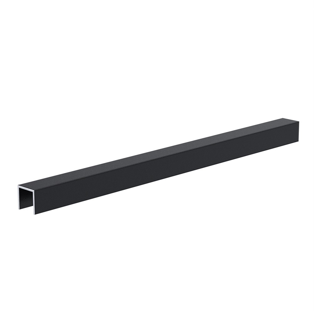 U Channel with 20mm Slot - 25.2 x 24mm Black Sand RAL 9005 - 5000mm Long