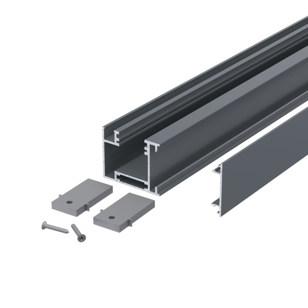 1780mm Horizontal Rail Set RAL 7012 Basalt Grey Matt