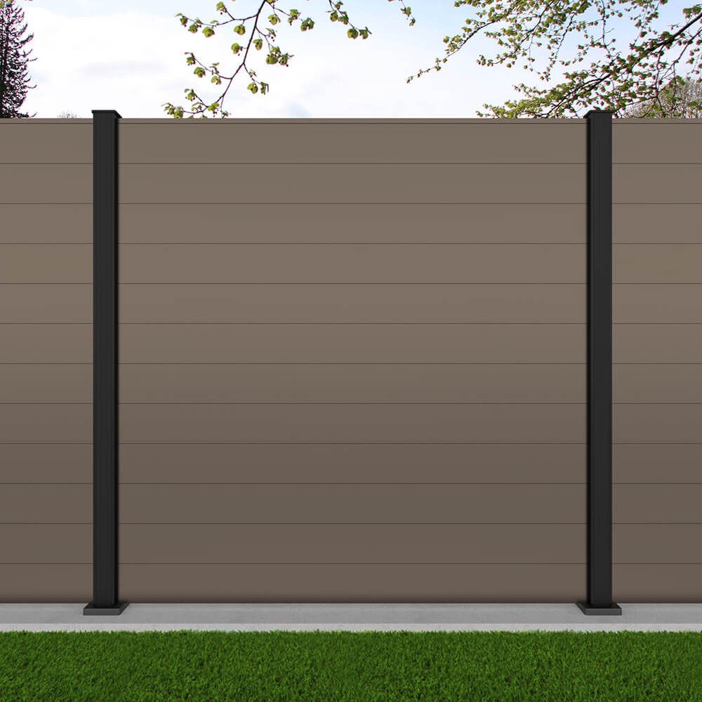 1.8m Connect Beige Grey - Black Sand Bolt Down Posts - Metre Price