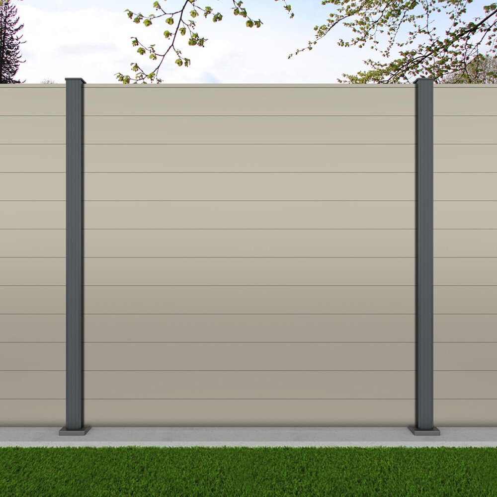 1.8m Connect Pebble Grey - Basalt Grey Bolt Down Posts - Metre Price