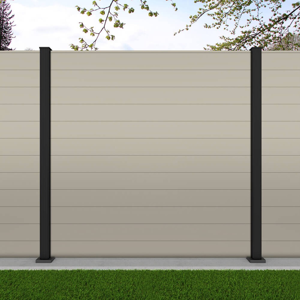1.8m Connect Pebble Grey - Black Sand Bolt Down Posts - Metre Price