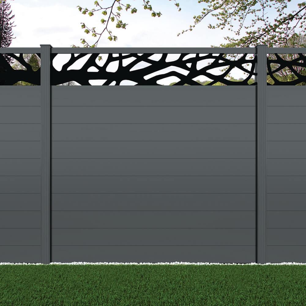 1.8m Connect+ Woodland Laser Basalt Grey Basalt Grey Posts - Metre Price