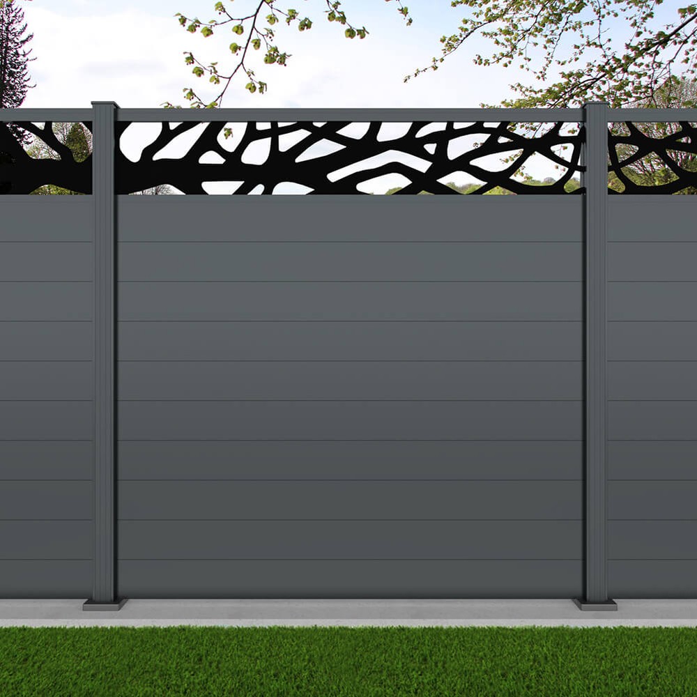 1.8m Connect+ Woodland Laser Basalt Grey Basalt Grey Bolt Down Posts - Metre Price