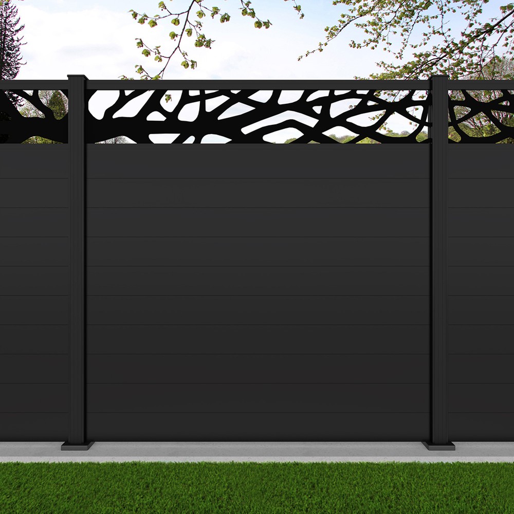 1.8m Connect+ Woodland Laser Black Sand Black Sand Bolt Down Posts - Metre Price