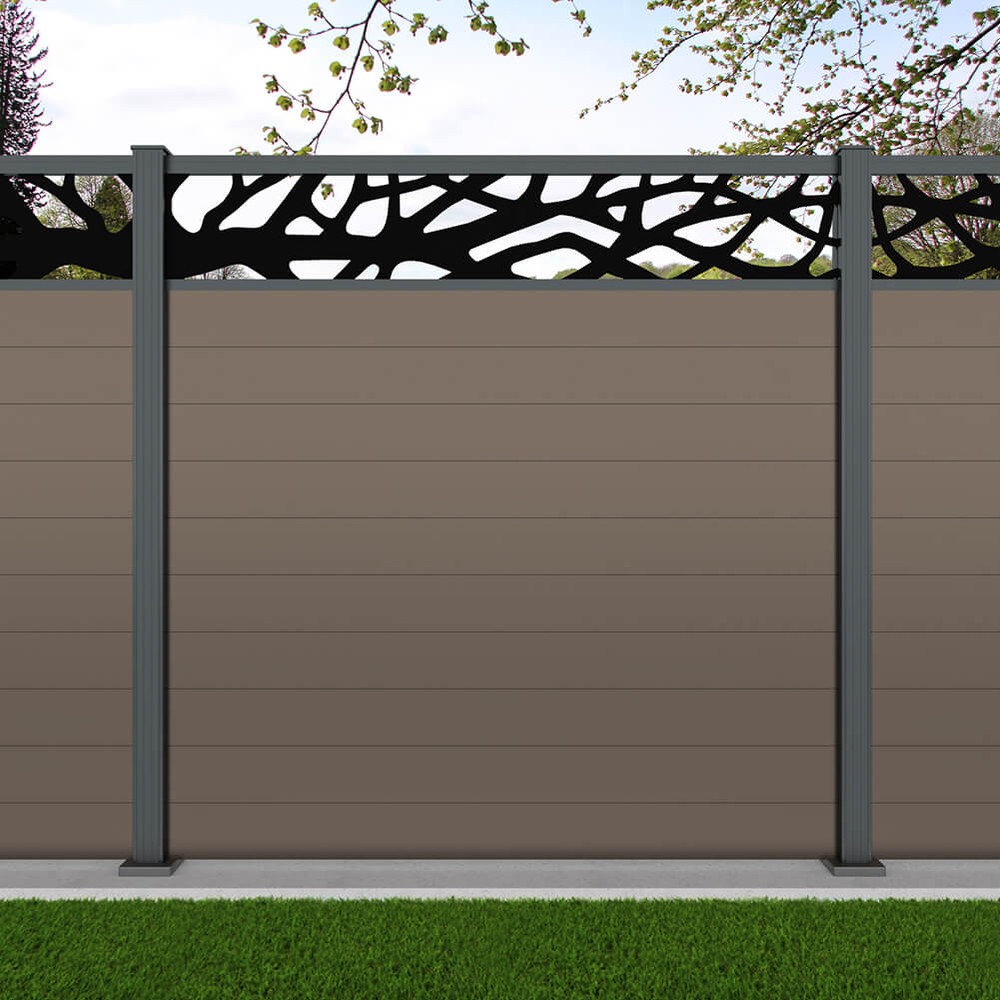 1.8m Connect + Woodland Laser Beige Grey Basalt Grey Bolt Down Posts - Metre Price