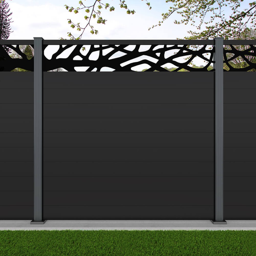 1.8m Connect + Woodland Laser Black Sand Basalt Grey Bolt Down Posts - Metre Price