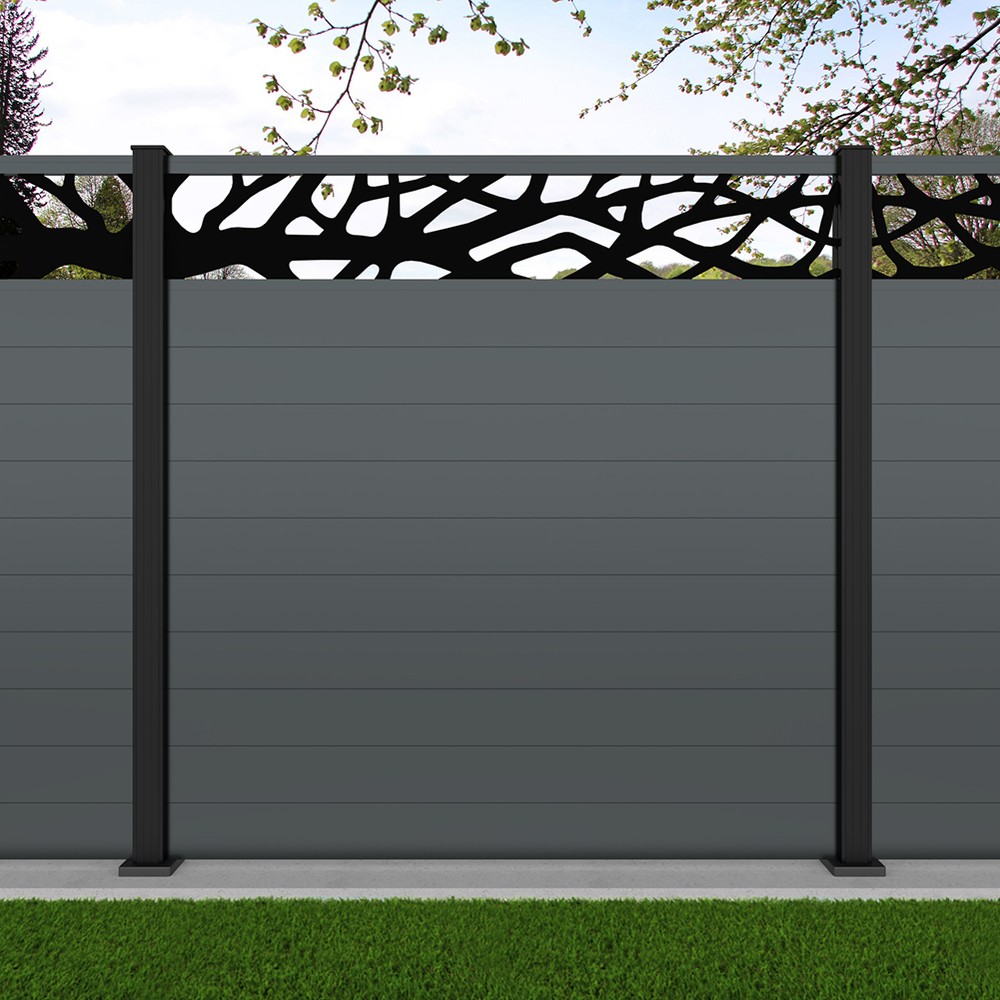 1.8m Connect+ Woodland Laser Basalt Grey Black Sand Bolt Down Posts - Metre Price