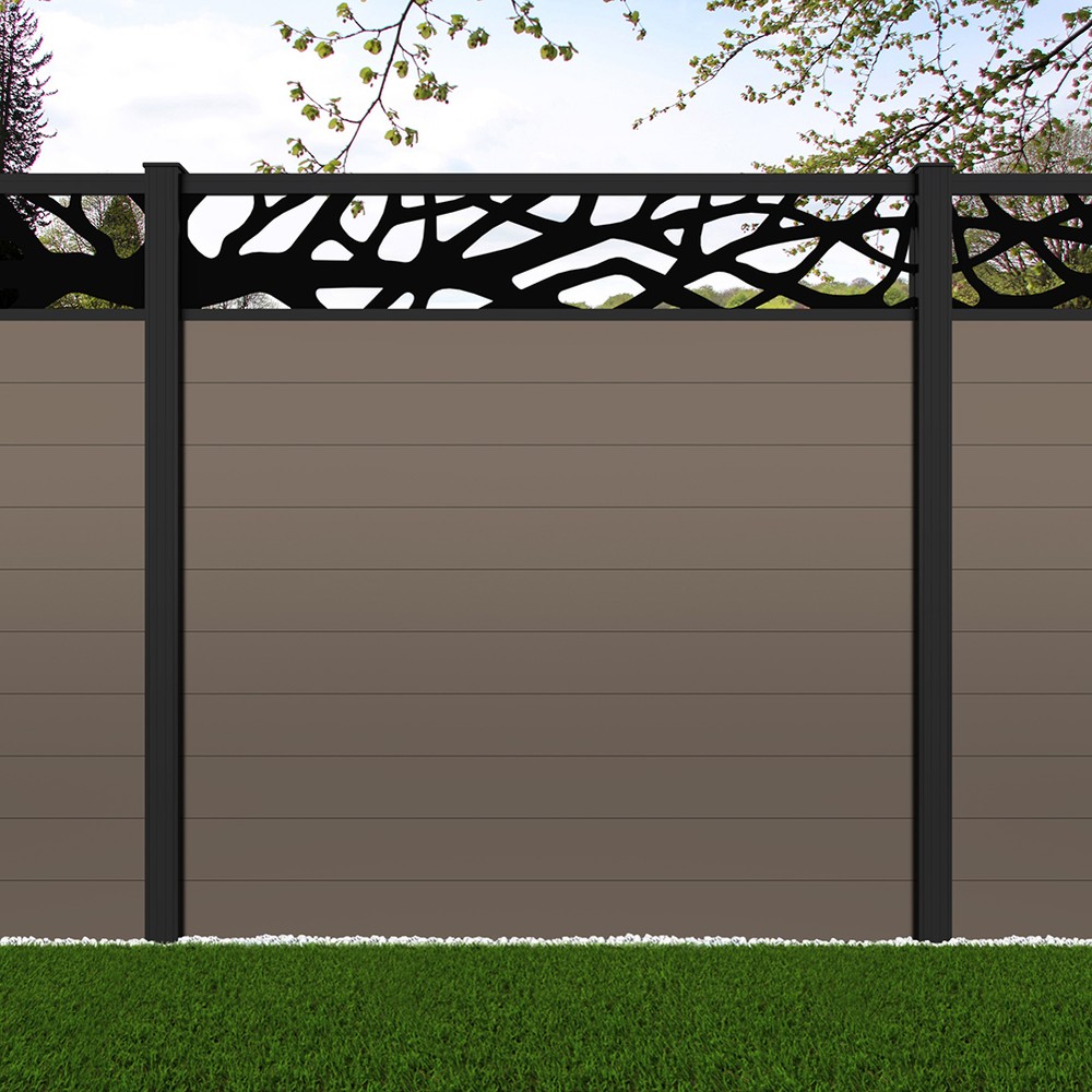 1.8m Connect + Woodland Laser Beige Grey Black Sand Posts - Metre Price