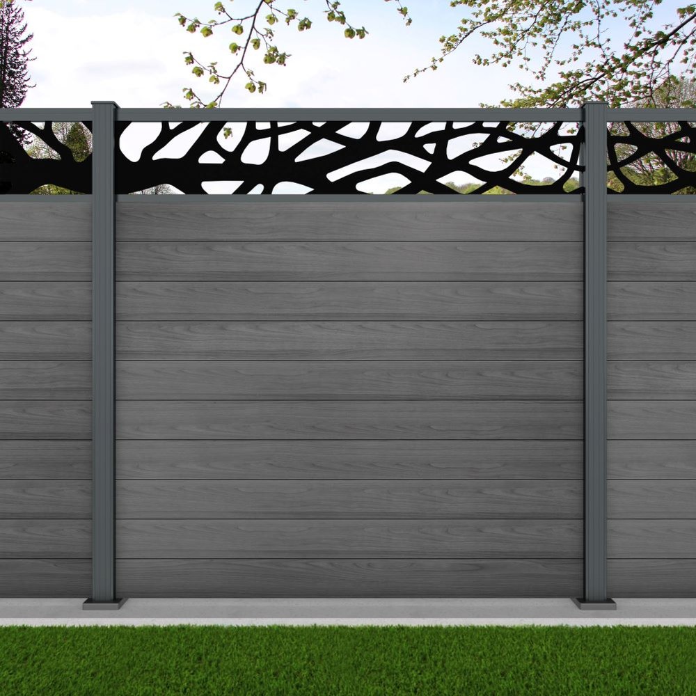1.8m Connect+Woodland Laser Grey Effect Basalt Grey Bolt Down Posts - Metre Price