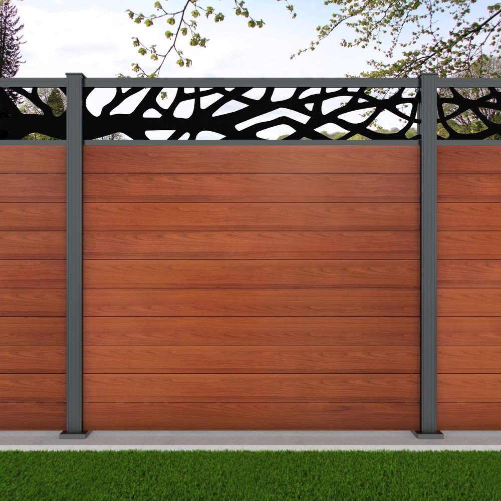 1.8m Connect+Woodland Laser Oak Effect Basalt Grey Bolt Down Posts - Metre Price