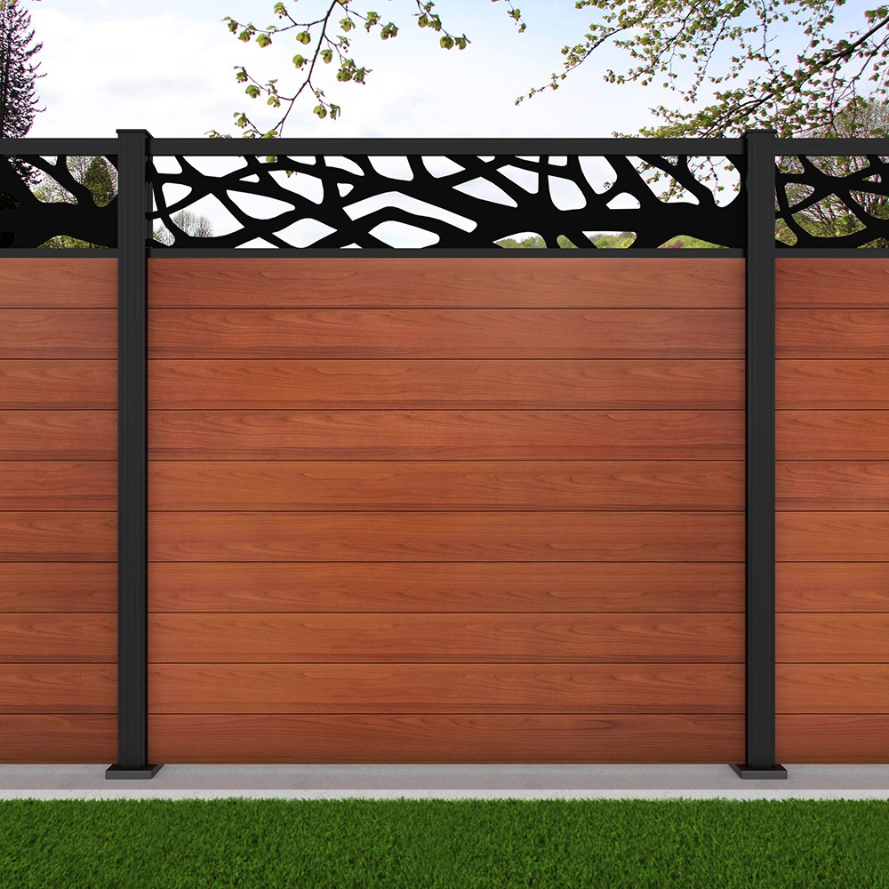 1.8m Connect+Woodland Laser Oak Effect Black Sand Bolt Down Posts - Metre Price