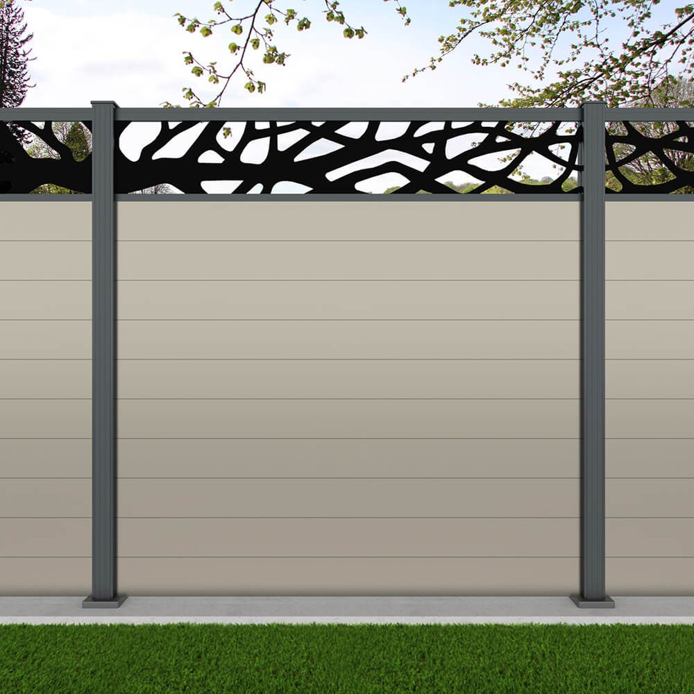 1.8m Connect+ Woodland Laser Pebble Grey Basalt Grey Bolt Down Posts - Metre Price