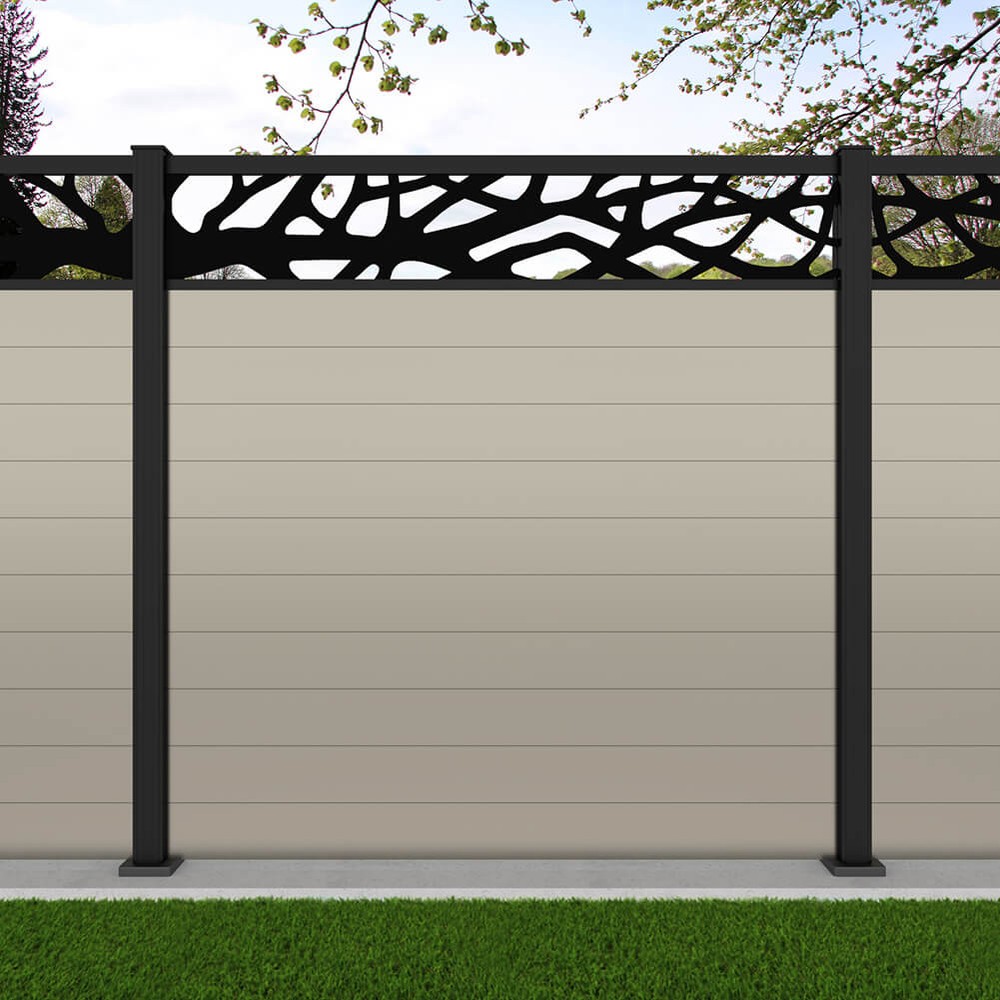 1.8m Connect+ Woodland Laser Pebble Grey Black Sand Bolt Down Posts - Metre Price