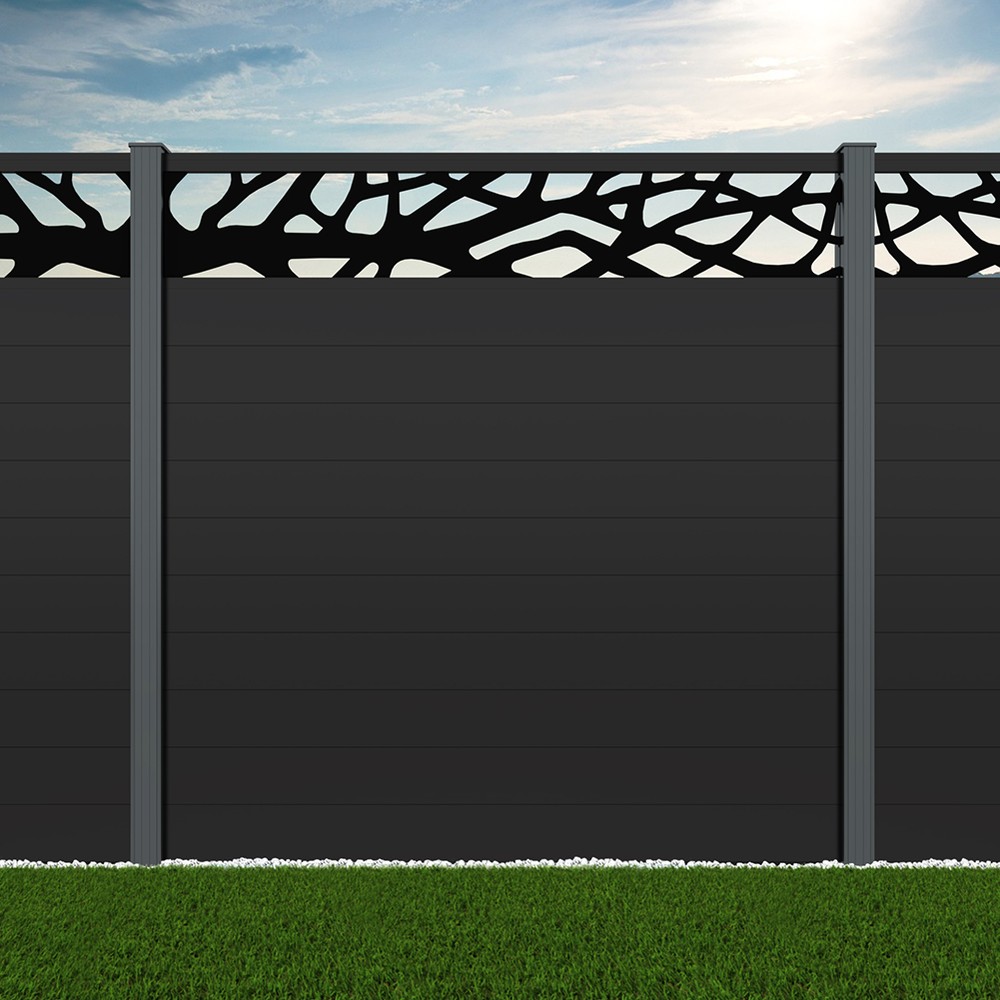 1.8m Connect + Woodland Laser Black Sand Basalt Grey Posts - Metre Price