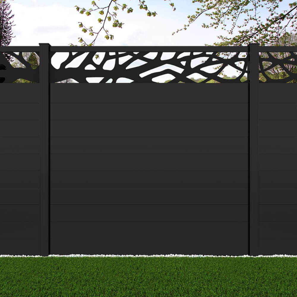 1.8m Connect + Woodland Laser Black Sand Basalt Grey Posts - Metre Price