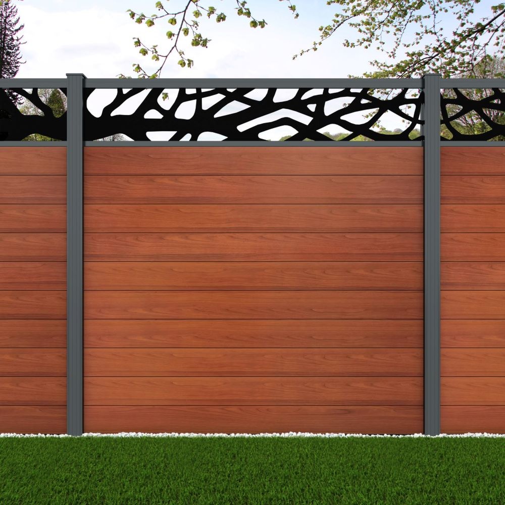 1.8m Connect+Woodland Laser Oak Effect Basalt Grey Posts - Metre Price